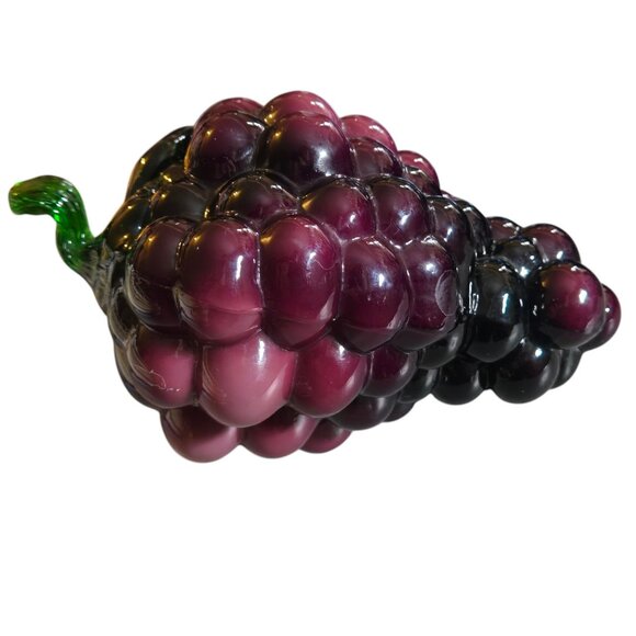 Vintage Handcrafted Glass Grape Cluster Sculpture Paperweight Decor - Picture 5 of 12